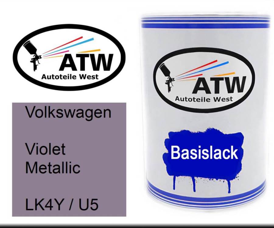 Volkswagen, Violet Metallic, LK4Y / U5: 500ml Lackdose, von ATW Autoteile West.